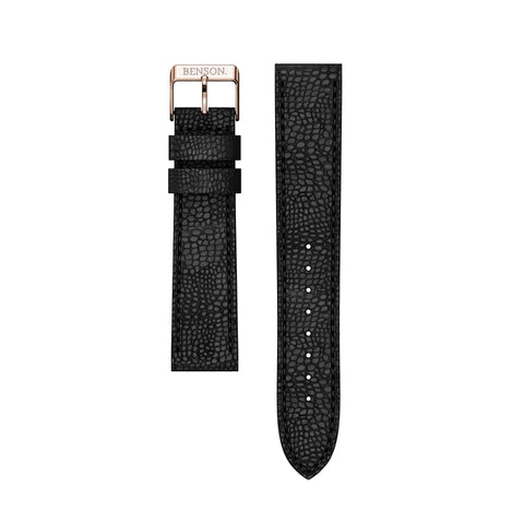 Black Leather Strap w/ Rose Buckle