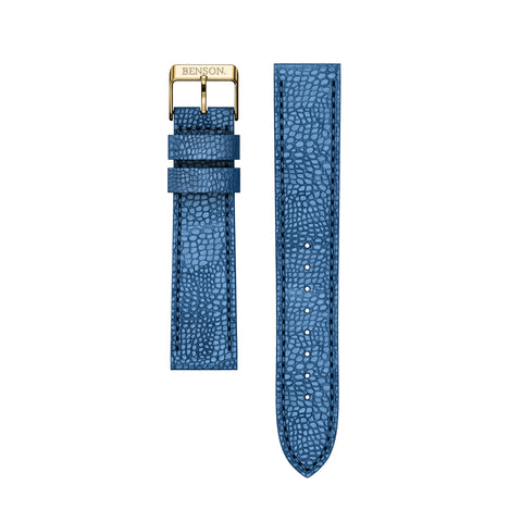 Blue Leather Strap w/ Gold Buckle