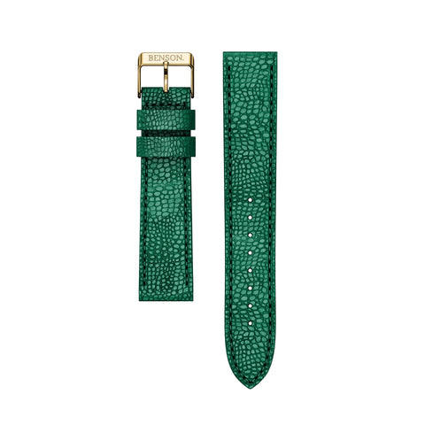 Emerald Green Leather strap w/ Gold Buckle