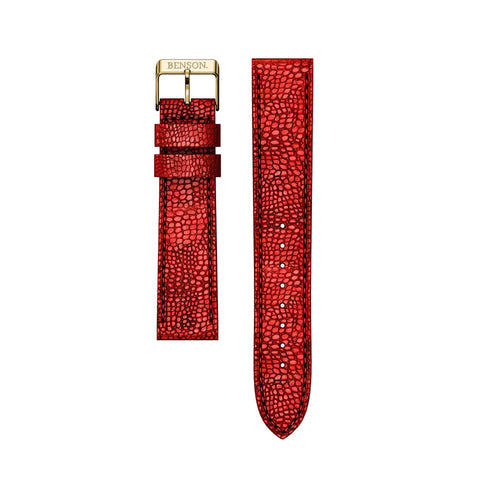 Red Leather Strap w/ Gold Buckle